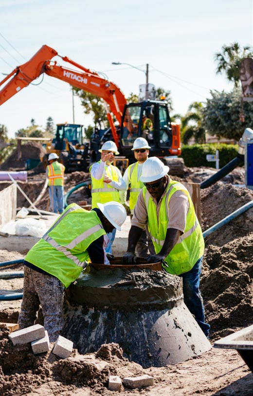 Workers on construction site